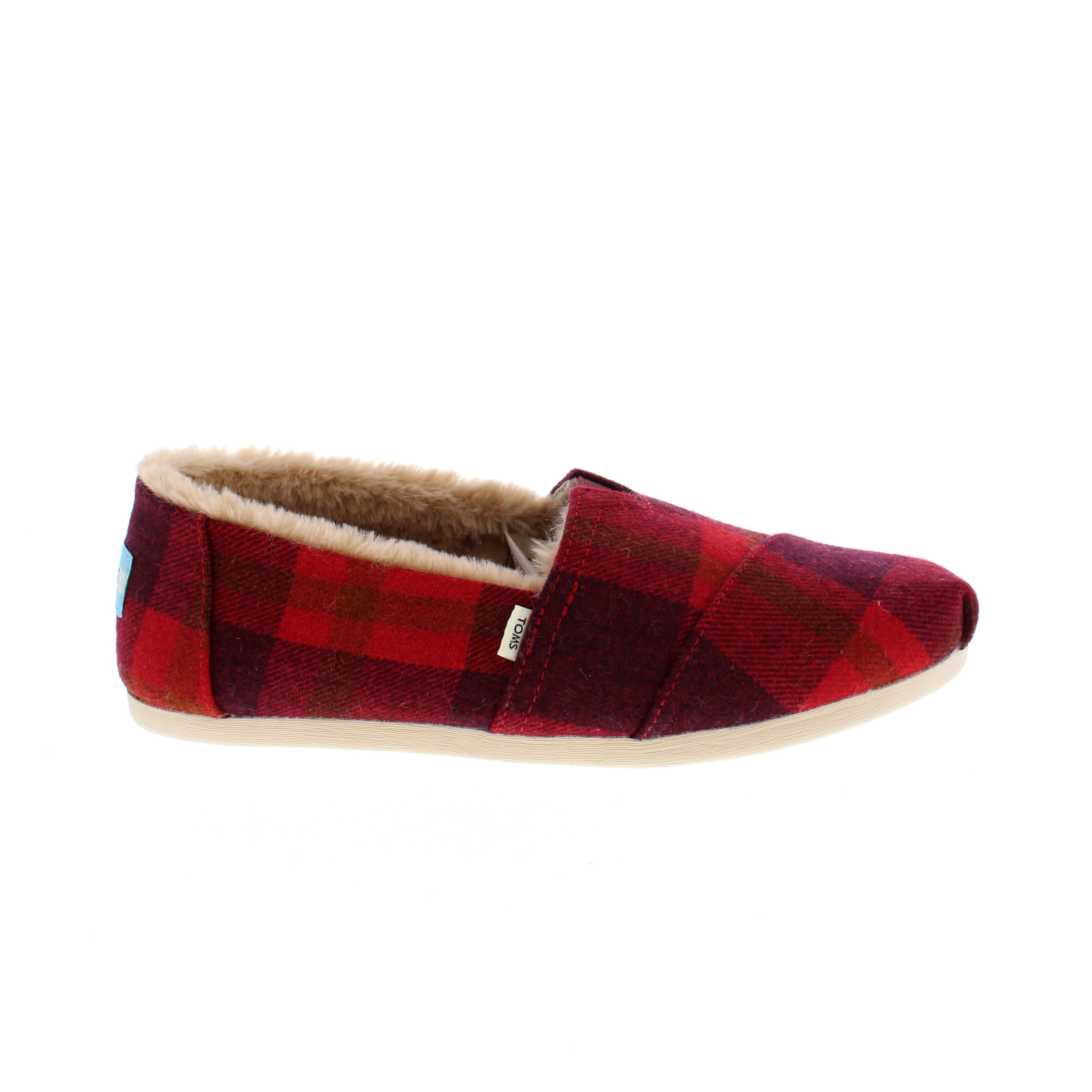 Red and black plaid toms top
