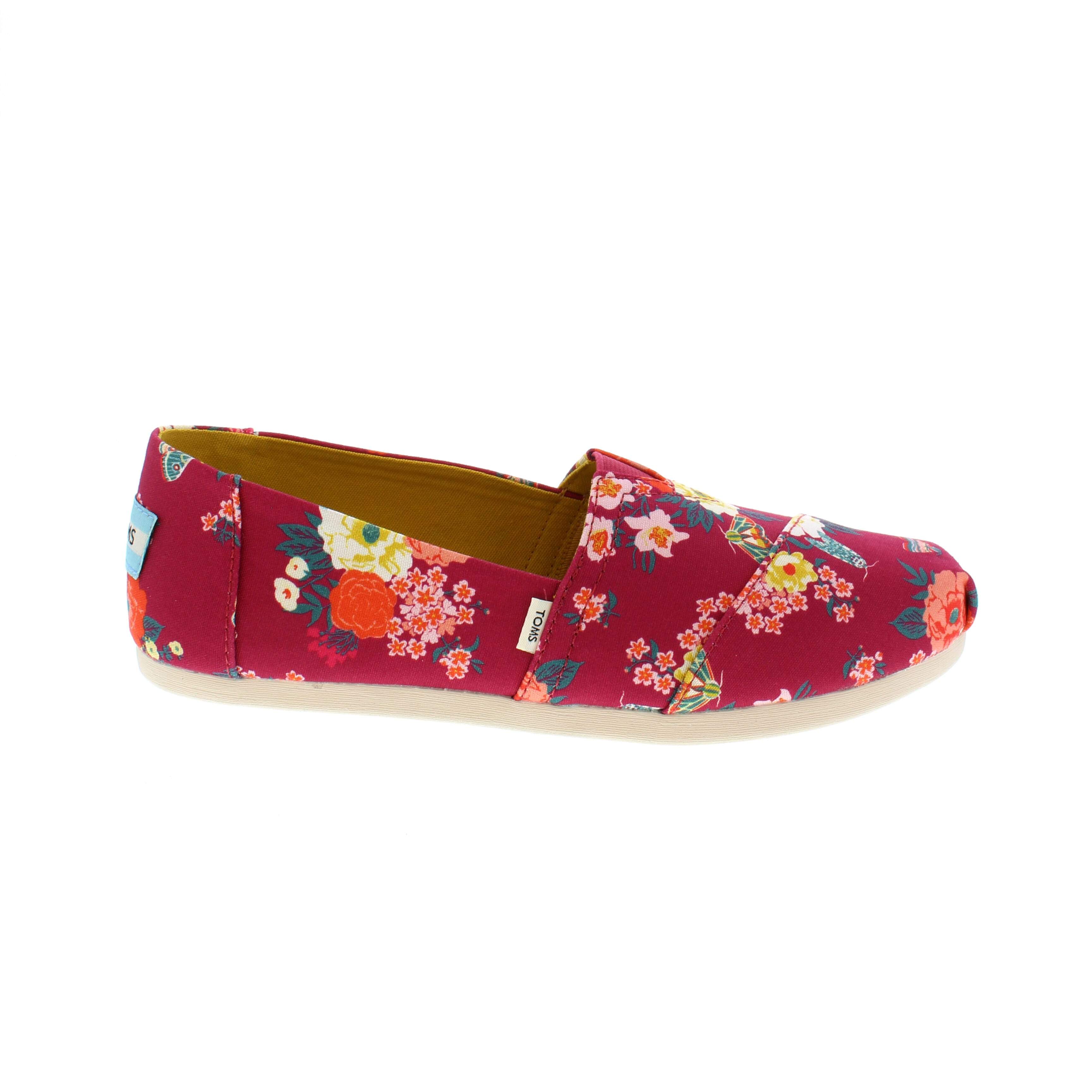 Toms Alpargata Red Floral Sole City Shoes