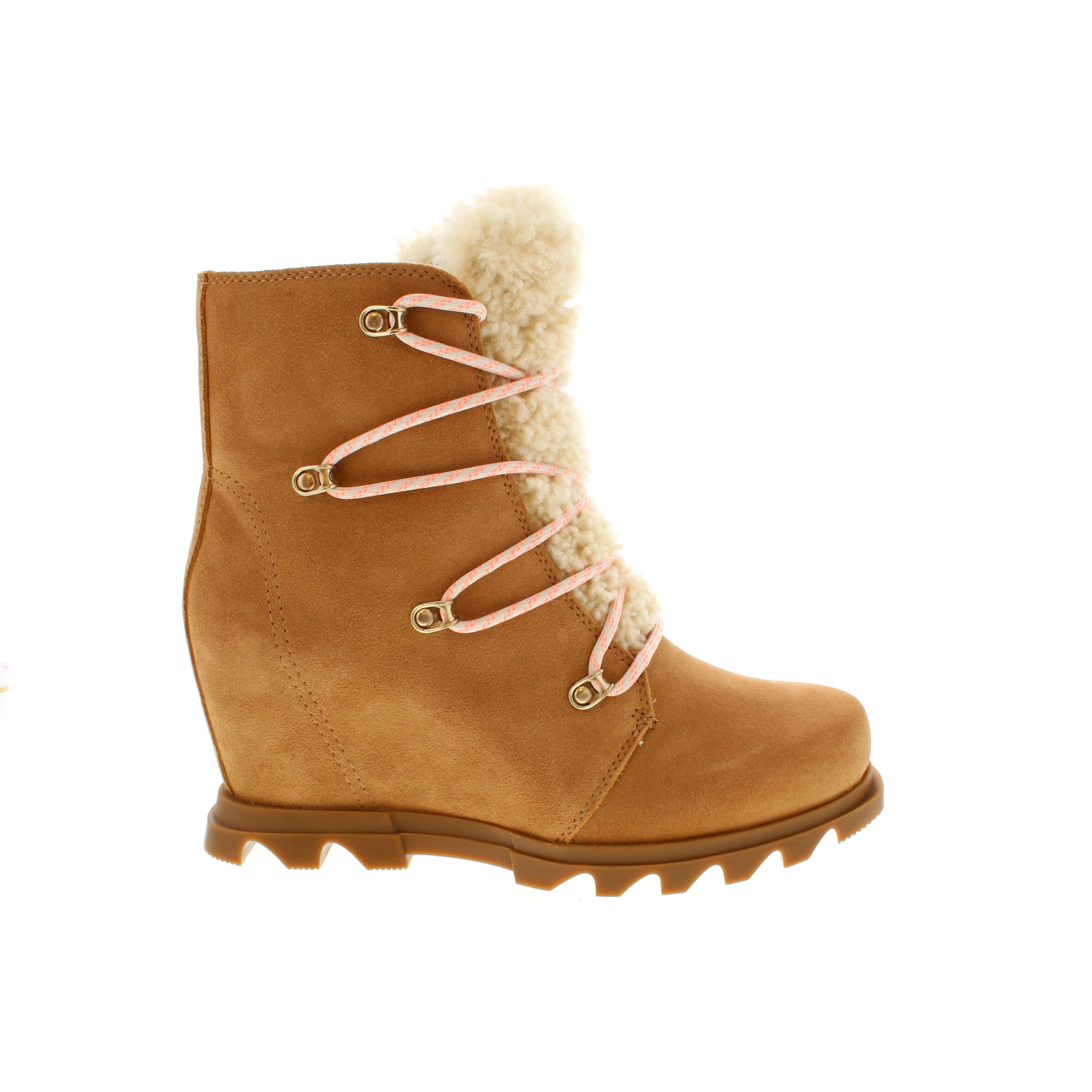 Sorel Joan Of Arctic Wedge III Lace Tawny Buff Tan Sole City Shoes
